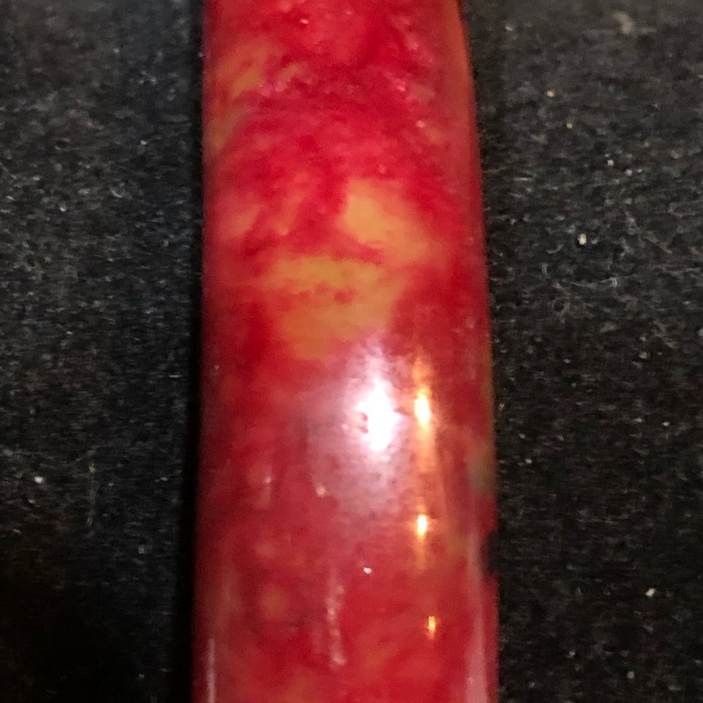 Deep Burnt Red Genuine Jade Bangle Bracelet - Picture 3 of 10